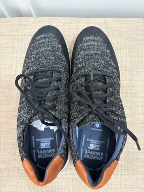 Johnston & Murphy Black and Brown Knit Lace-Up Sneakers